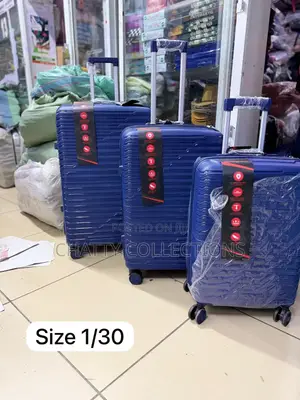 New Blue 3 in 1 Rubber Unbreakable Suitcase Size 1