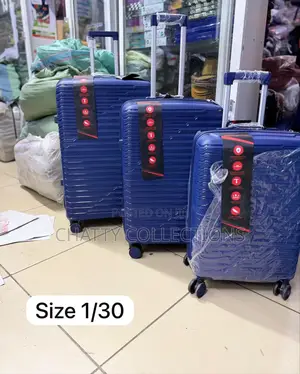 New Blue 3 in 1 Rubber Unbreakable Suitcase Size 1