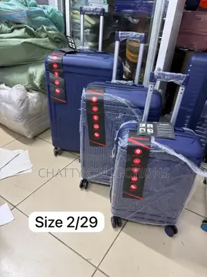 Blue Navy 3 in 1 Rubber Unbreakable Suitcase Size 2