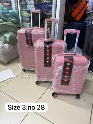 Pink 3 in 1 Pink Rubber Unbreakable Suitcase Size 3