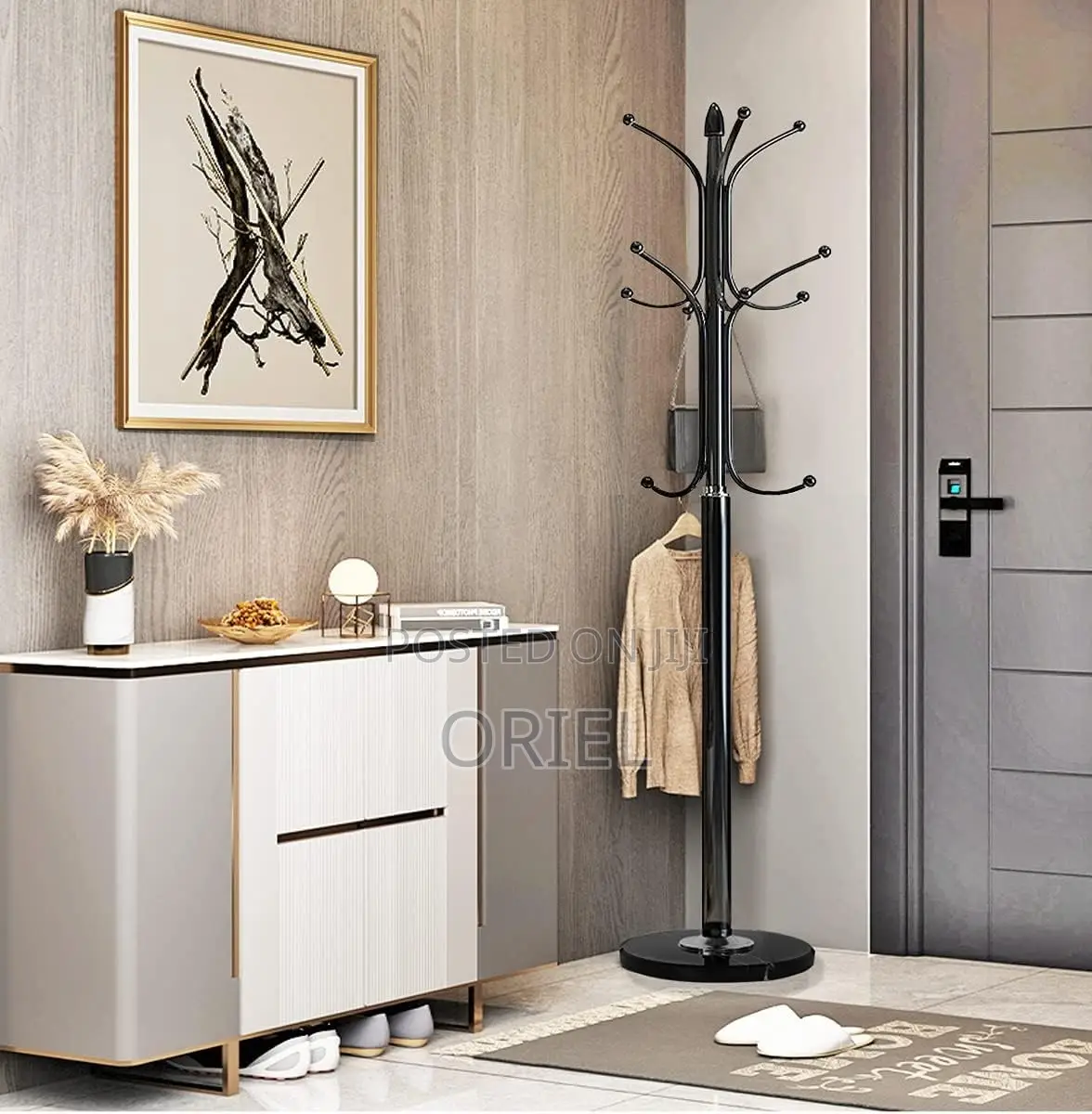 Coat Stands : Height Adjustable Metal Office Coat Stand