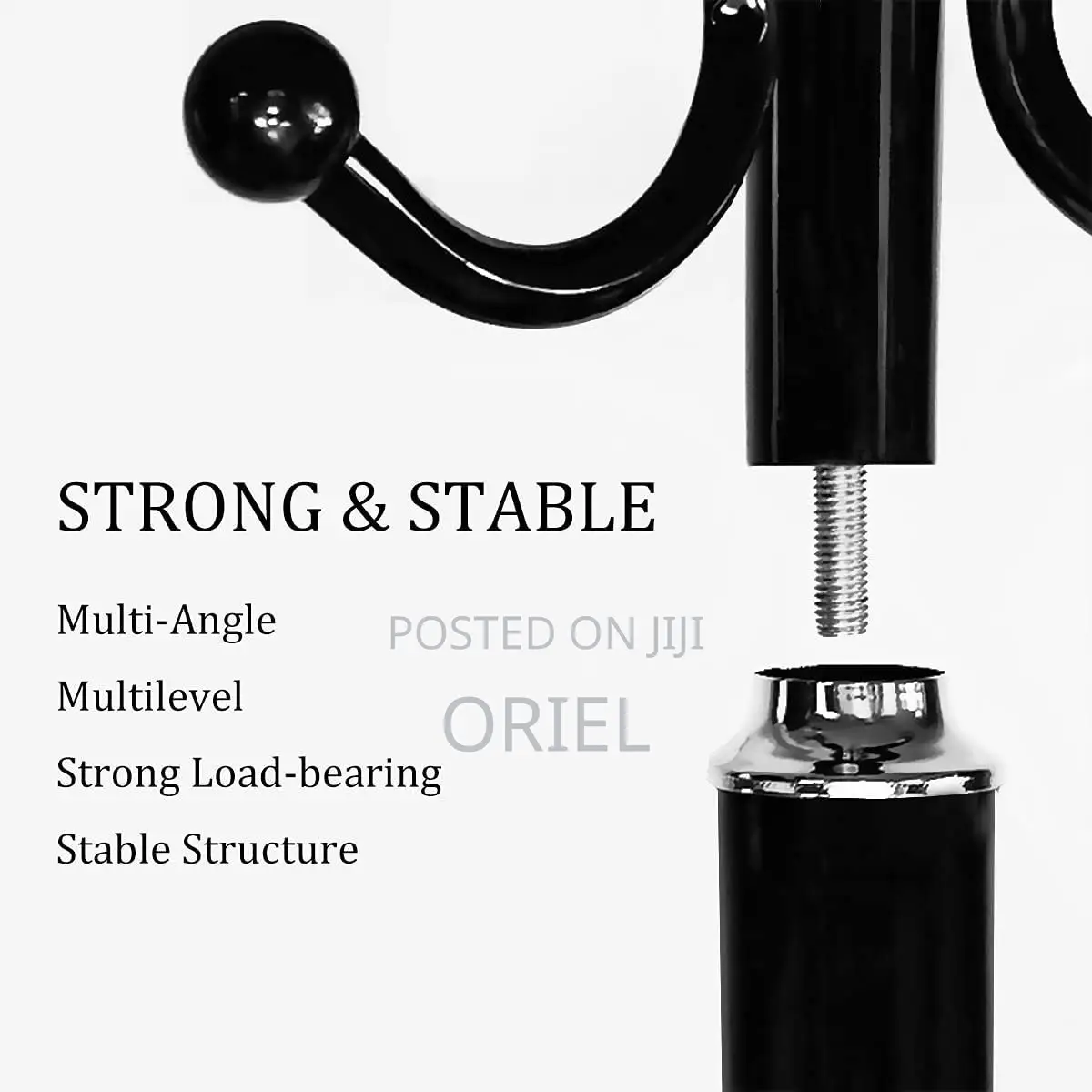 Coat Stands : Height Adjustable Metal Office Coat Stand