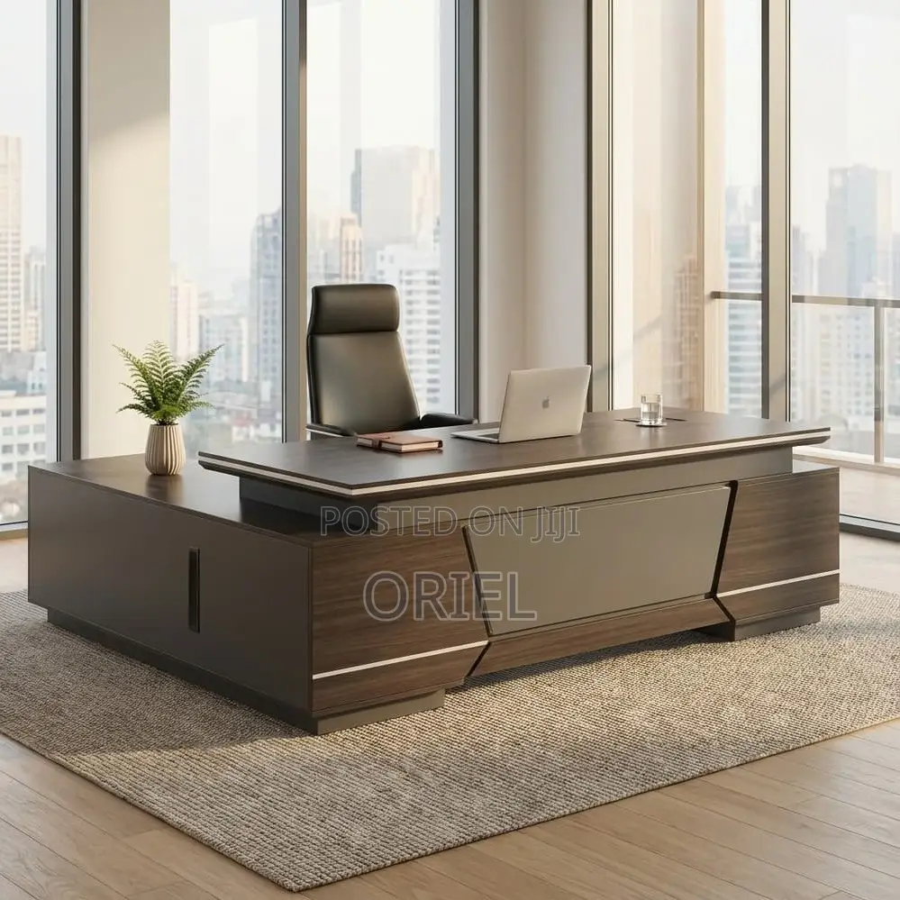 Executive Desks : Modern L-Shaped Corporate Office Desk