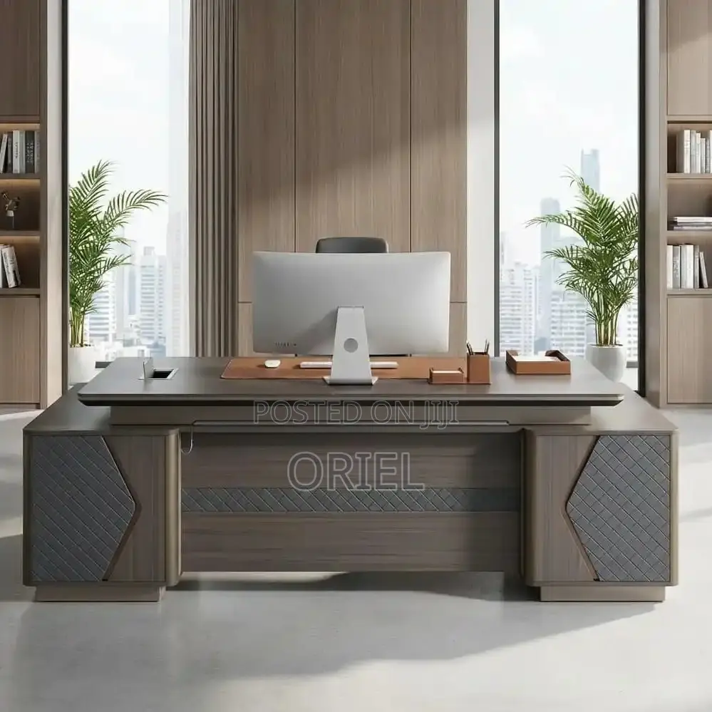 Executive Desks : Modern L-Shaped Corporate Office Desk