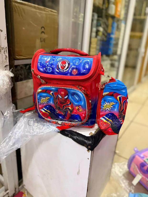 2 in 1 Boys Cartoon Themed Box Bags /Backpacks for Small Kids - thumbnail 3