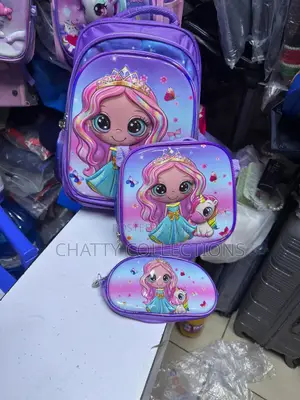 3 in 1 Girls Cartoon Themed School Bags School Backpacks Grade 2 to 6
