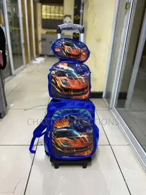 3 in 1 Boys Cartoon Themed Trolley School Bags