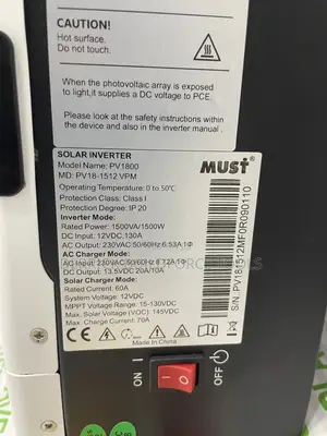 Must 1.5kva 12v Hybrid Pure Sinewave Inverter(1500watts)