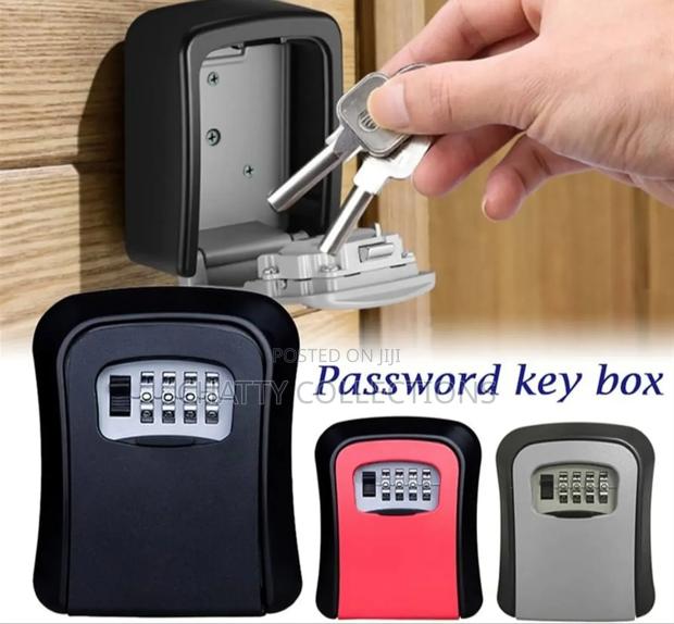Black and Gray High Quality Metallic Safe Keys Lock Box - thumbnail 2