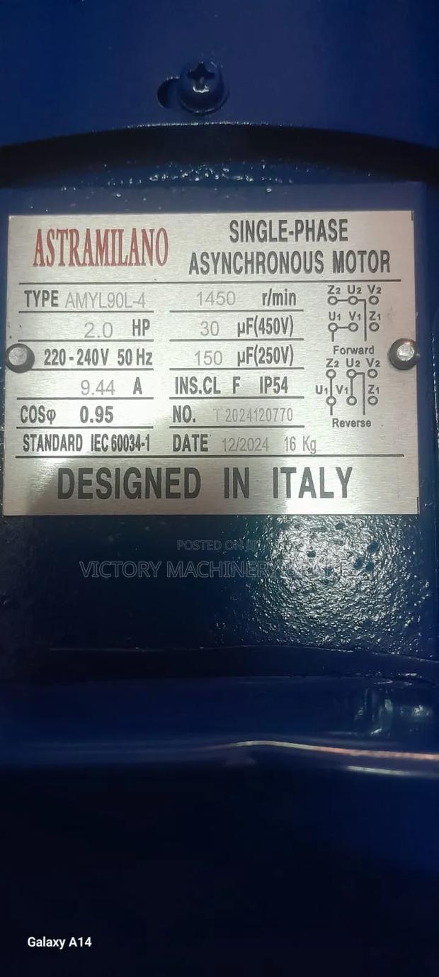 2hp Atramilano Italy Low Speed Motor Single Phase - thumbnail 2