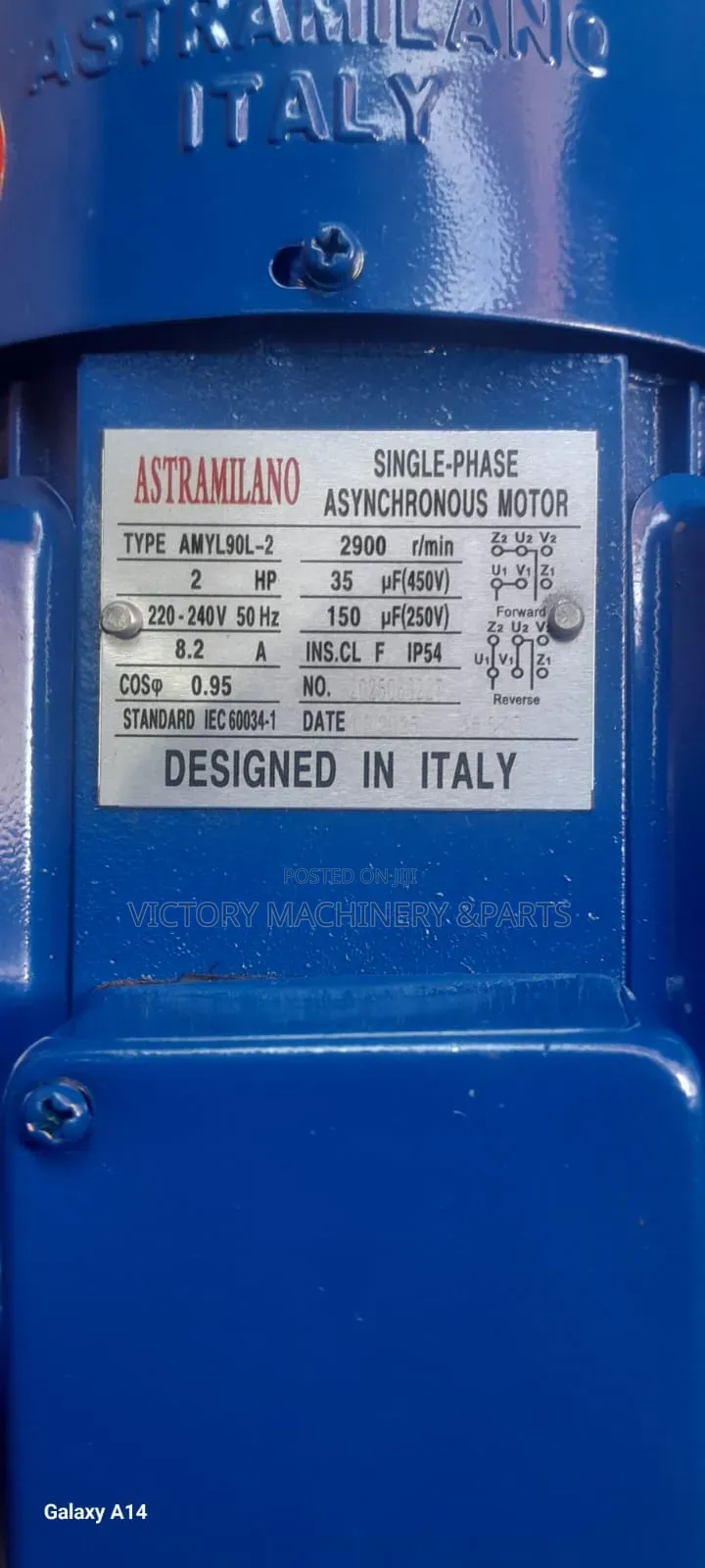 2hp Astramilano High Speed Motor Single Phase