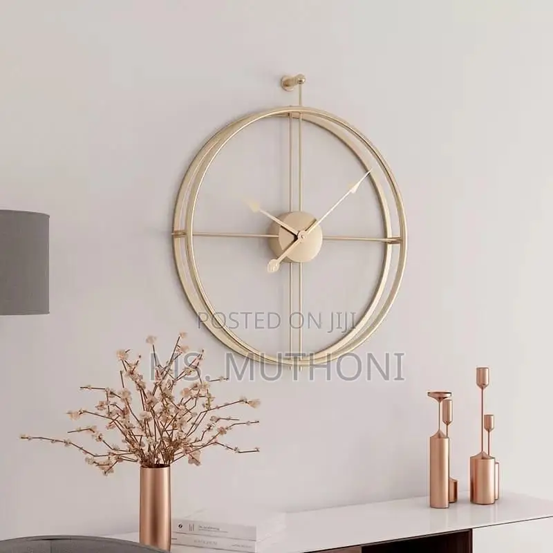 50 Cm Minimalist Metallic Modern Wall Clock for a Clean Look