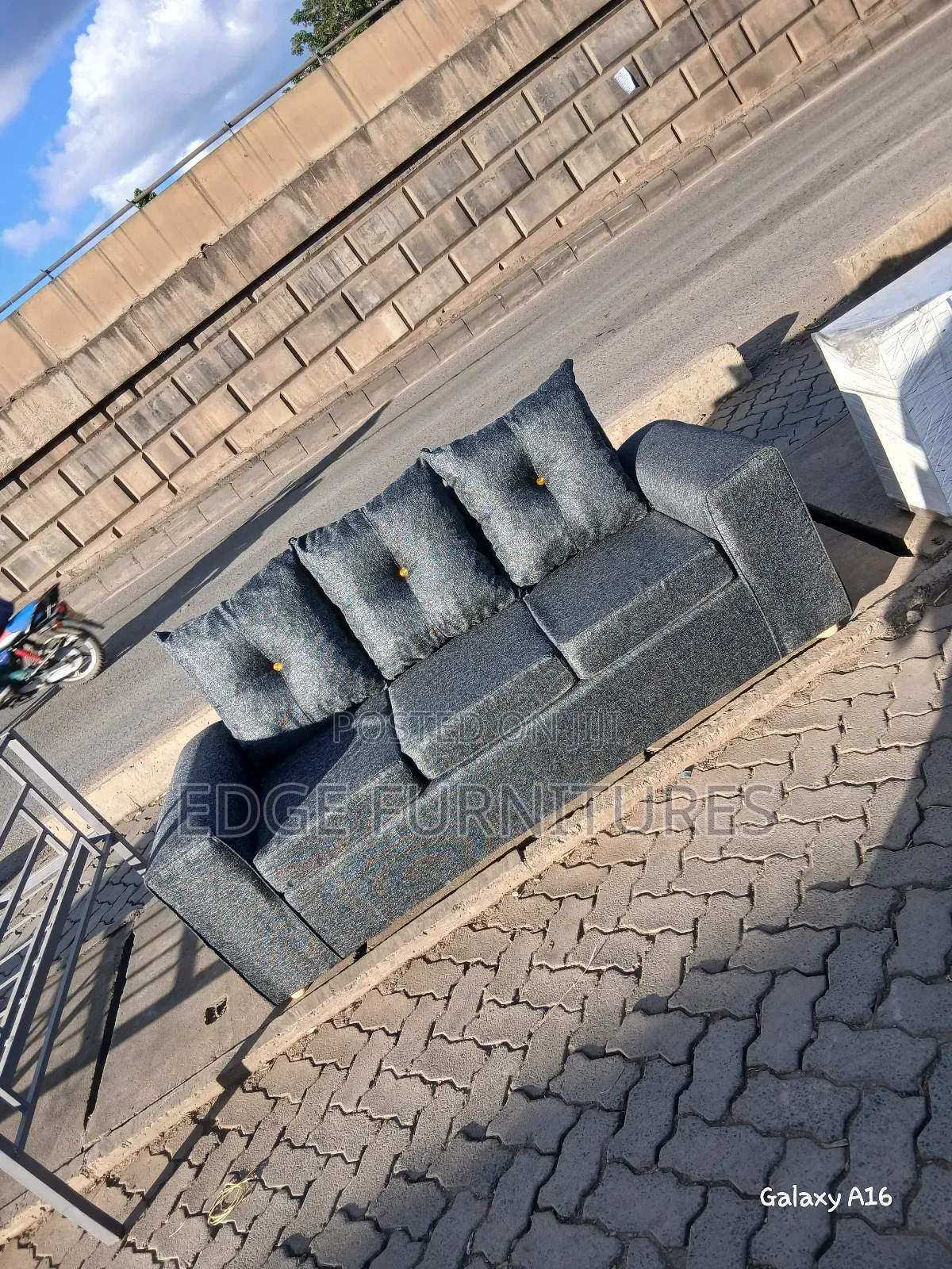 Buttoned Pillowed Three Seater for Sale