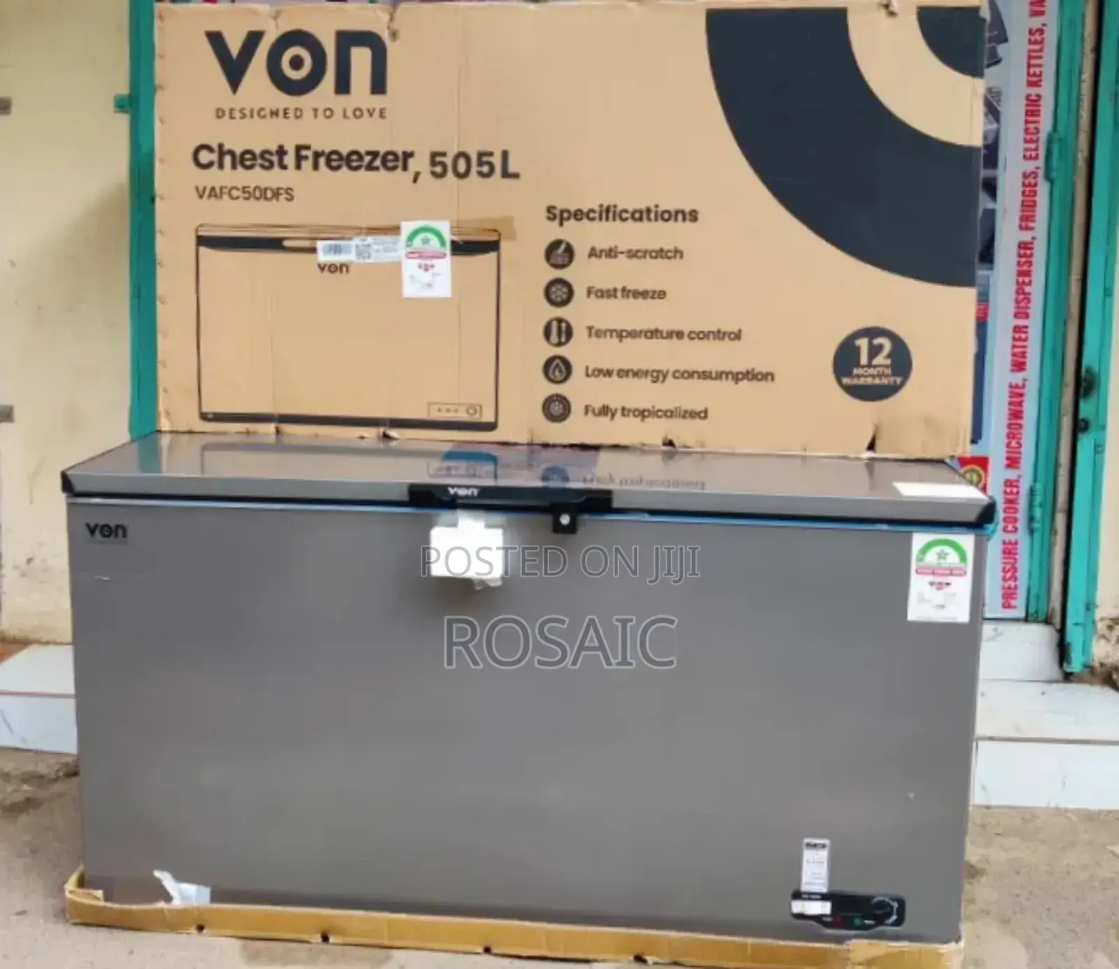 Von Chest Freezer 505l