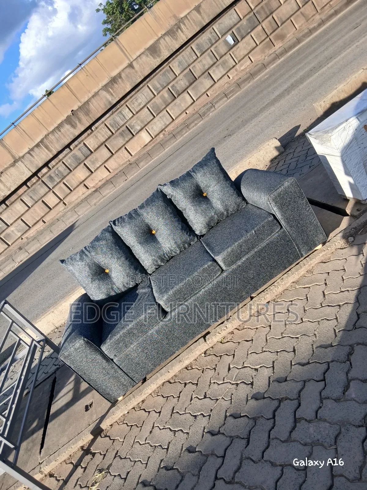 Dark Plain Grey Sofa for Sale