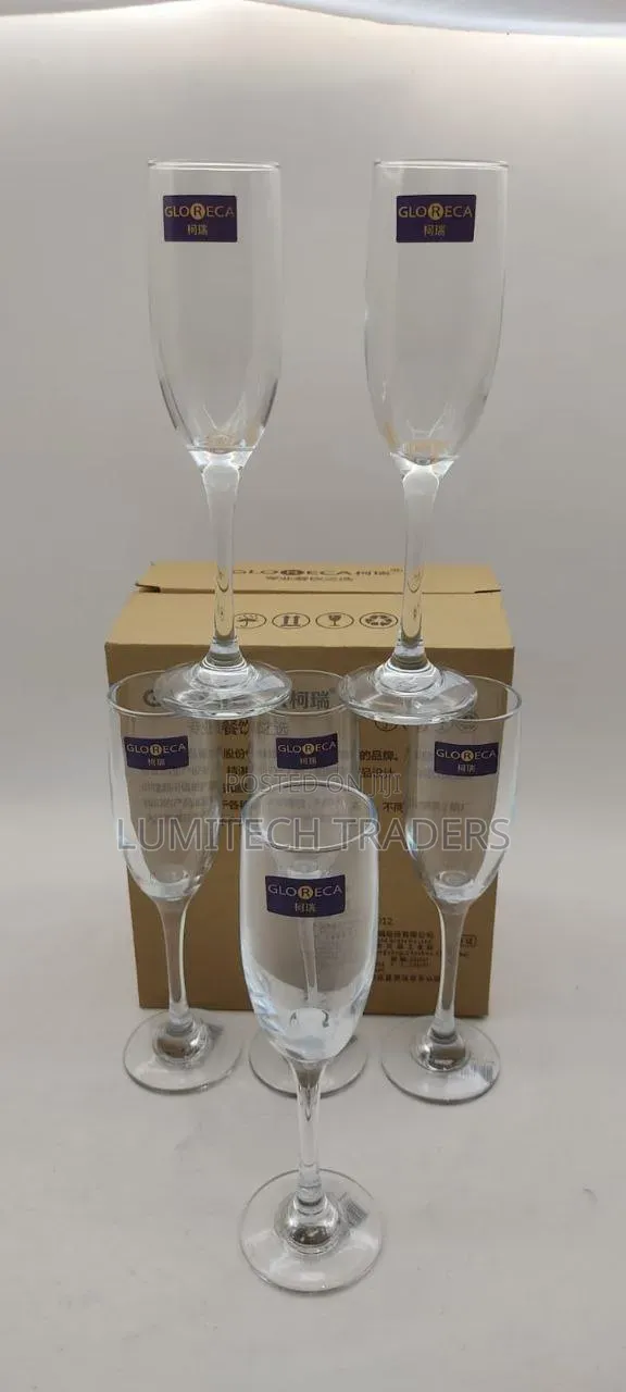 Champagne Glasses 6 PCS Set Crystal Clear