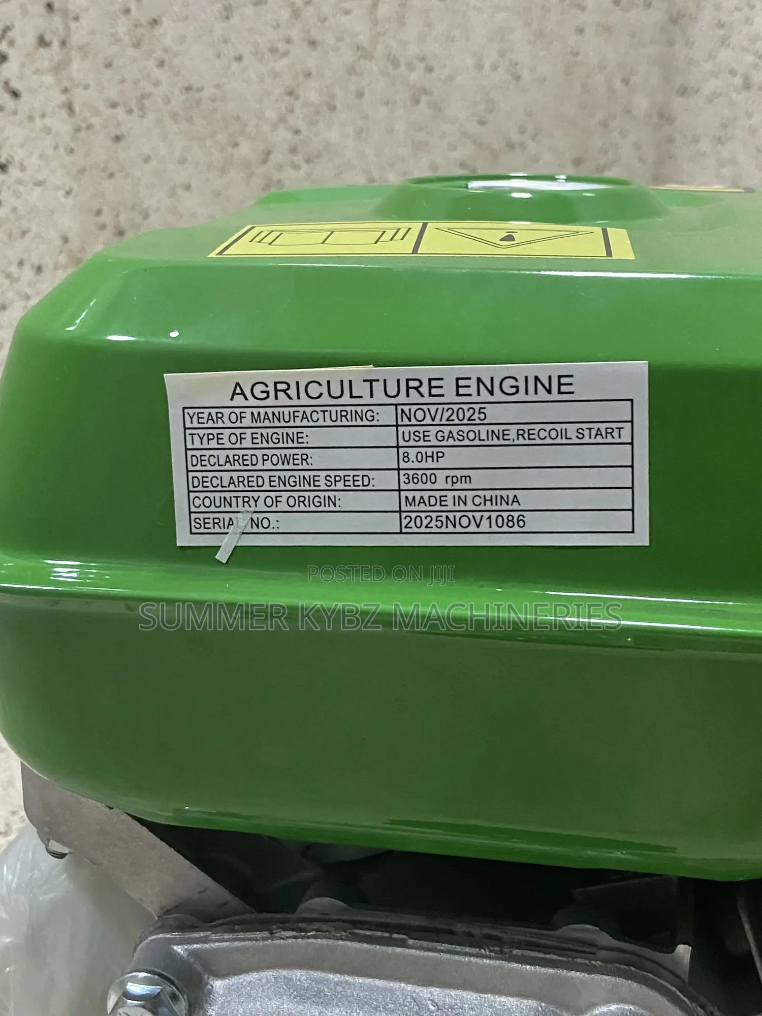 Milano Gasoline/ Petrol Agricultural Engine 8hp