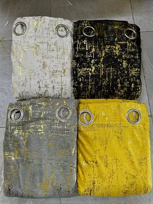 3 Pc Velvet Curtains(Thunder Effect)/ Crush Prints