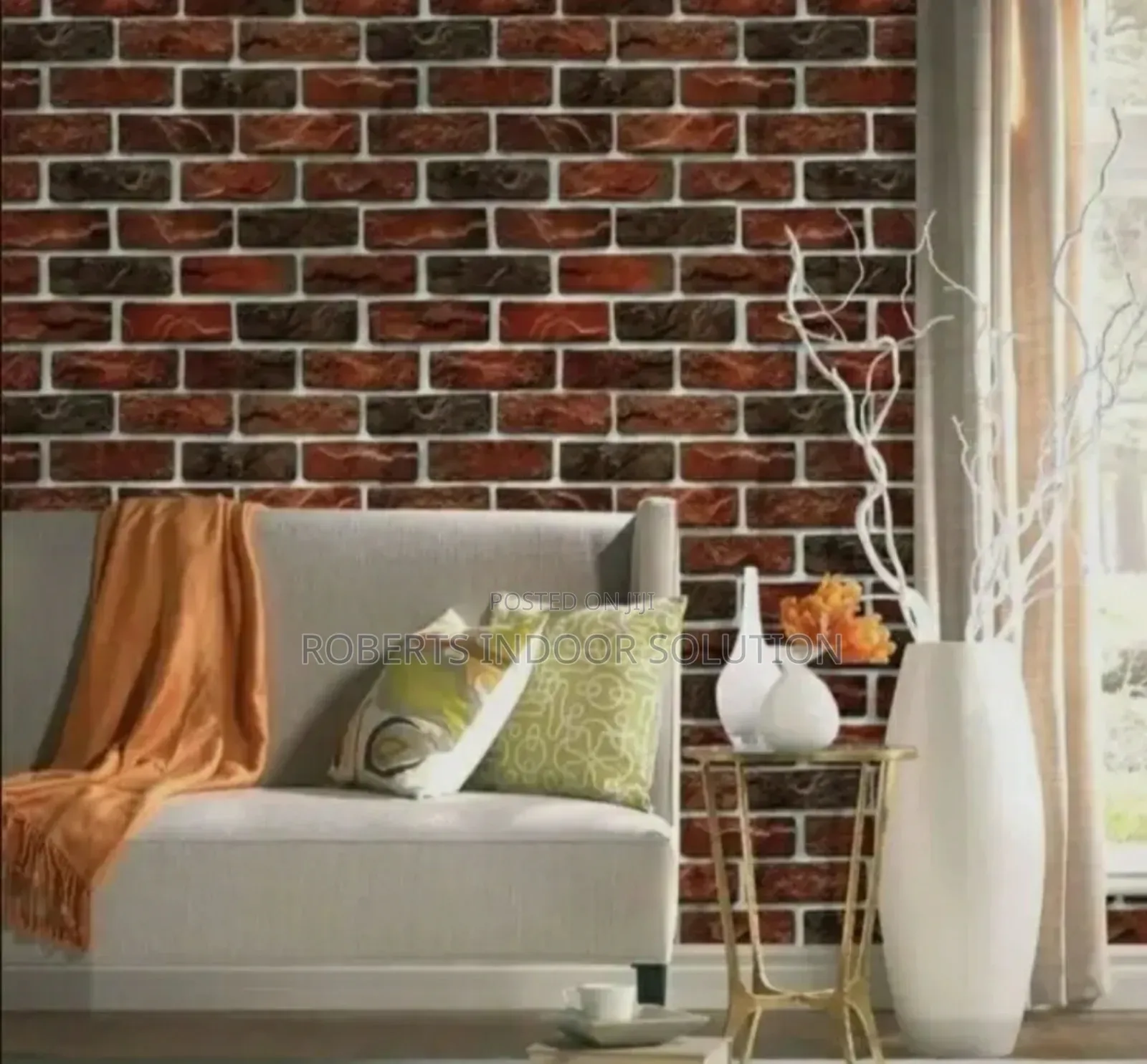 Rustic Embossed Brick Wallpaper