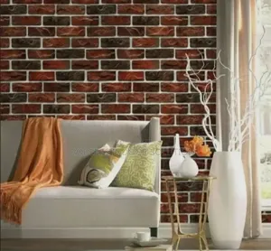 Rustic Embossed Brick Wallpaper