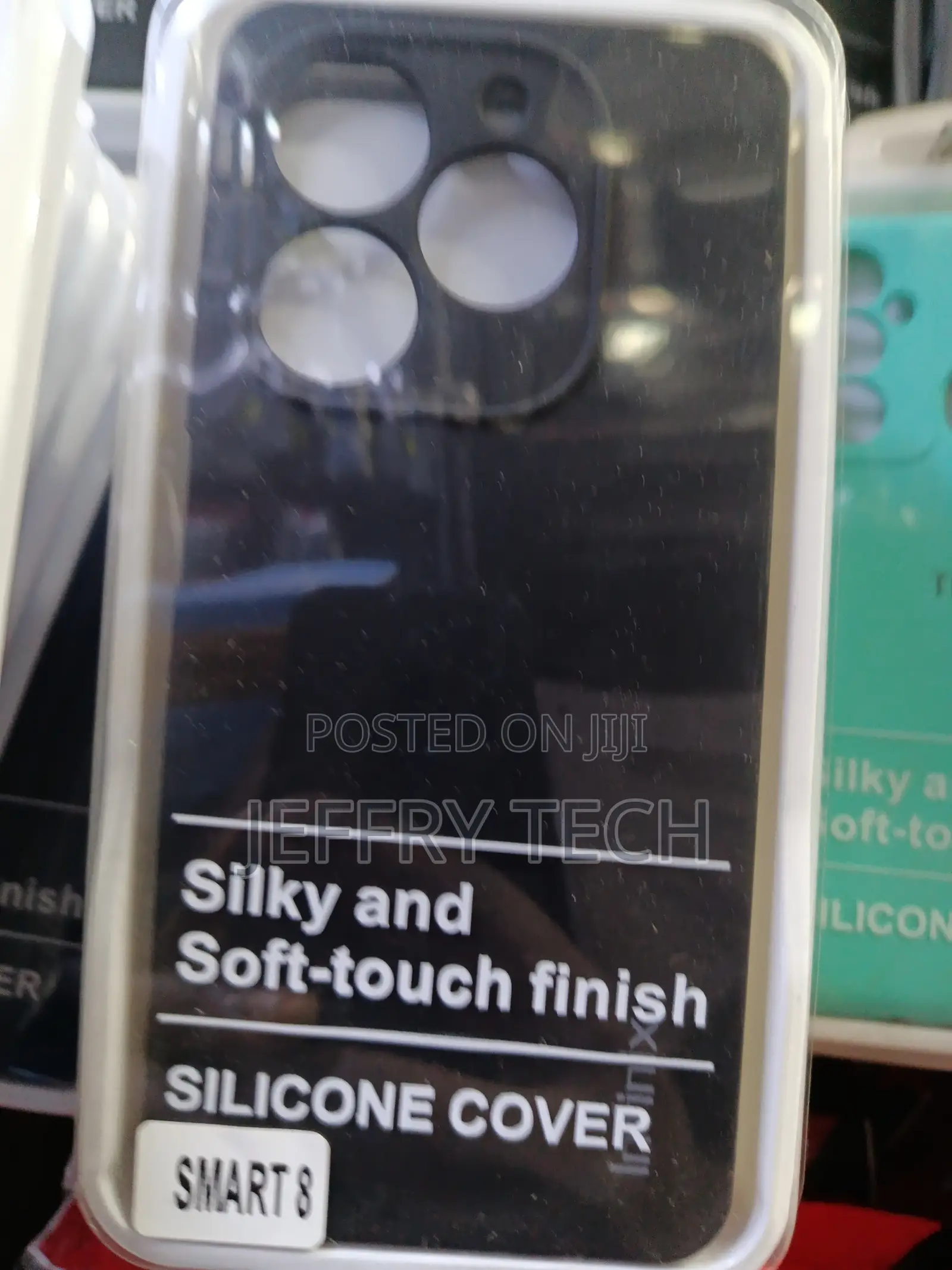 A Black Silicone Mobile Phone Back Cover for the Tecno