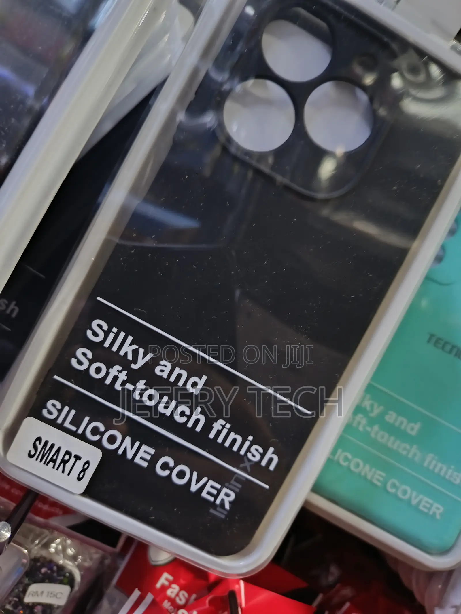 A Black Silicone Mobile Phone Back Cover for the Tecno