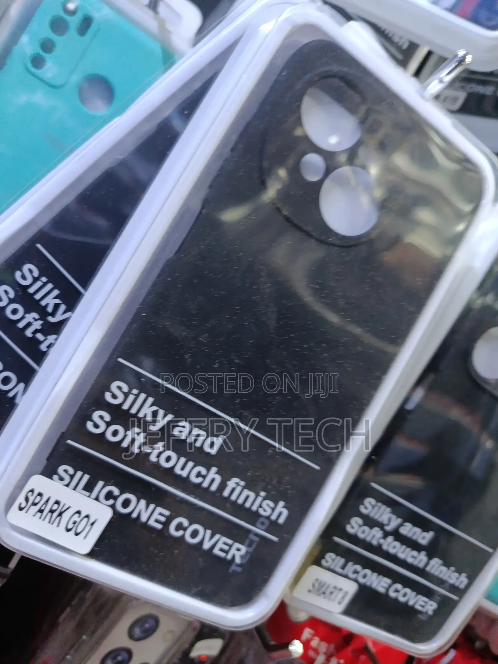 Black Silicone Cover for the Tecno Spark Go 1 Smartphone, Featurin