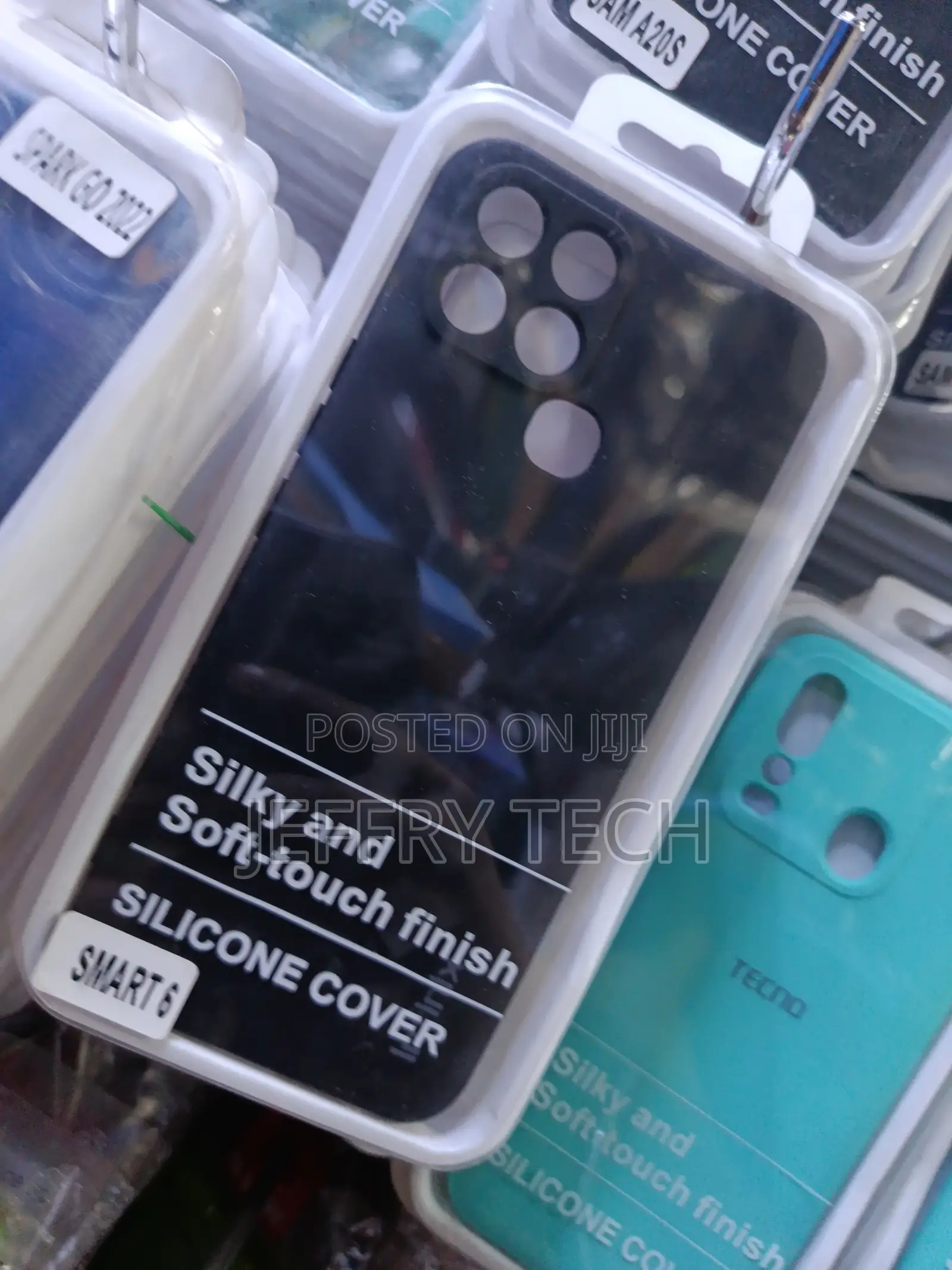 Black Silicone Phone Case Designed for the Tecno Smart 6