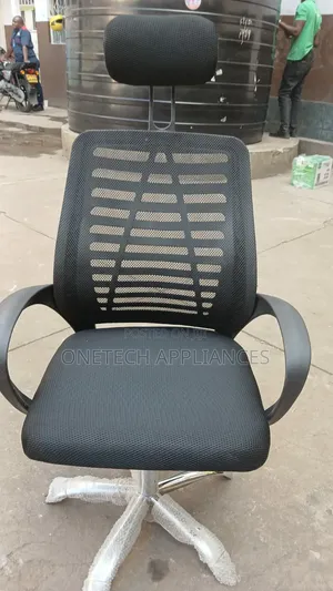 High-Back Secretarial Mesh Office Chair With Headrest
