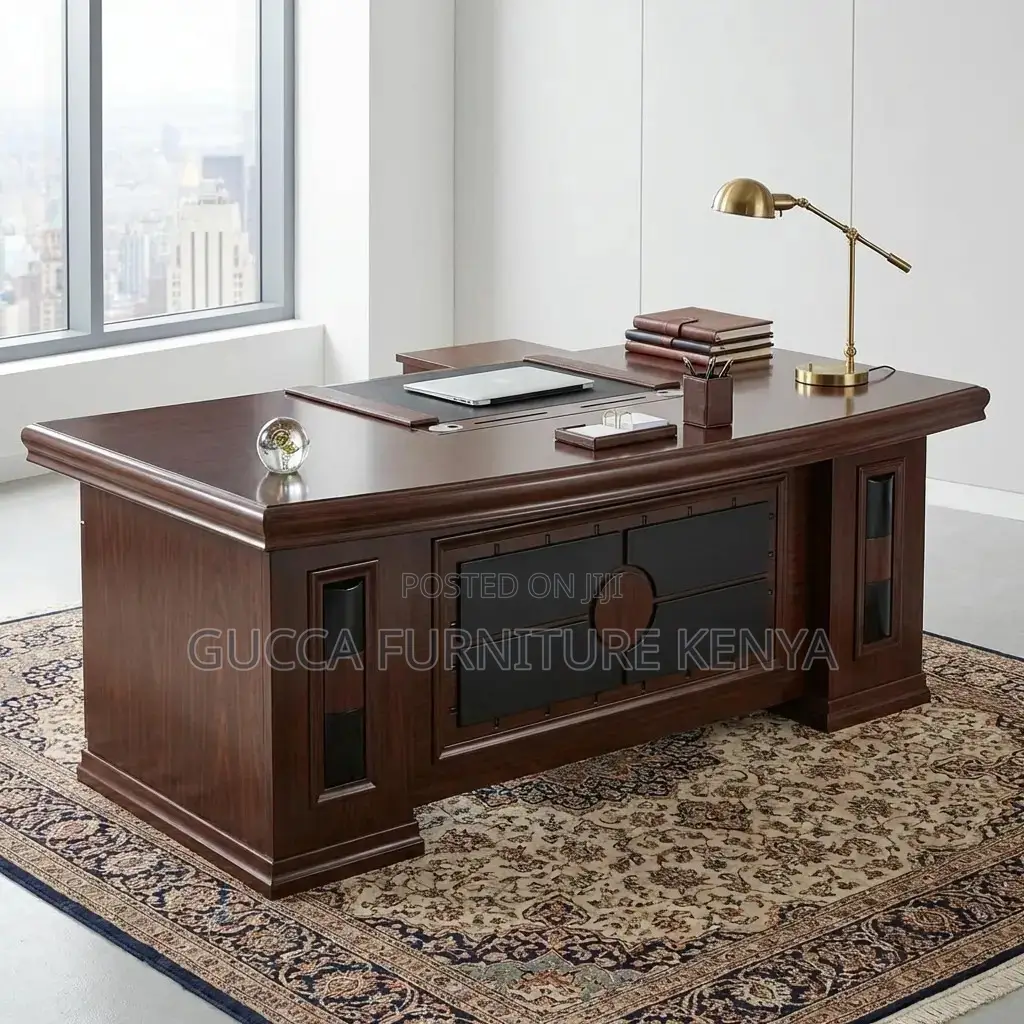1.8m Mahogany Boss L-Shaped Executive Table