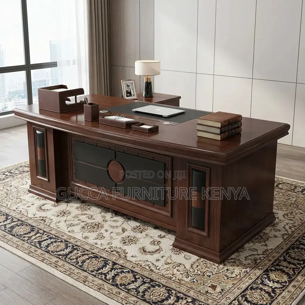 1.8m Mahogany Boss L-Shaped Executive Table
