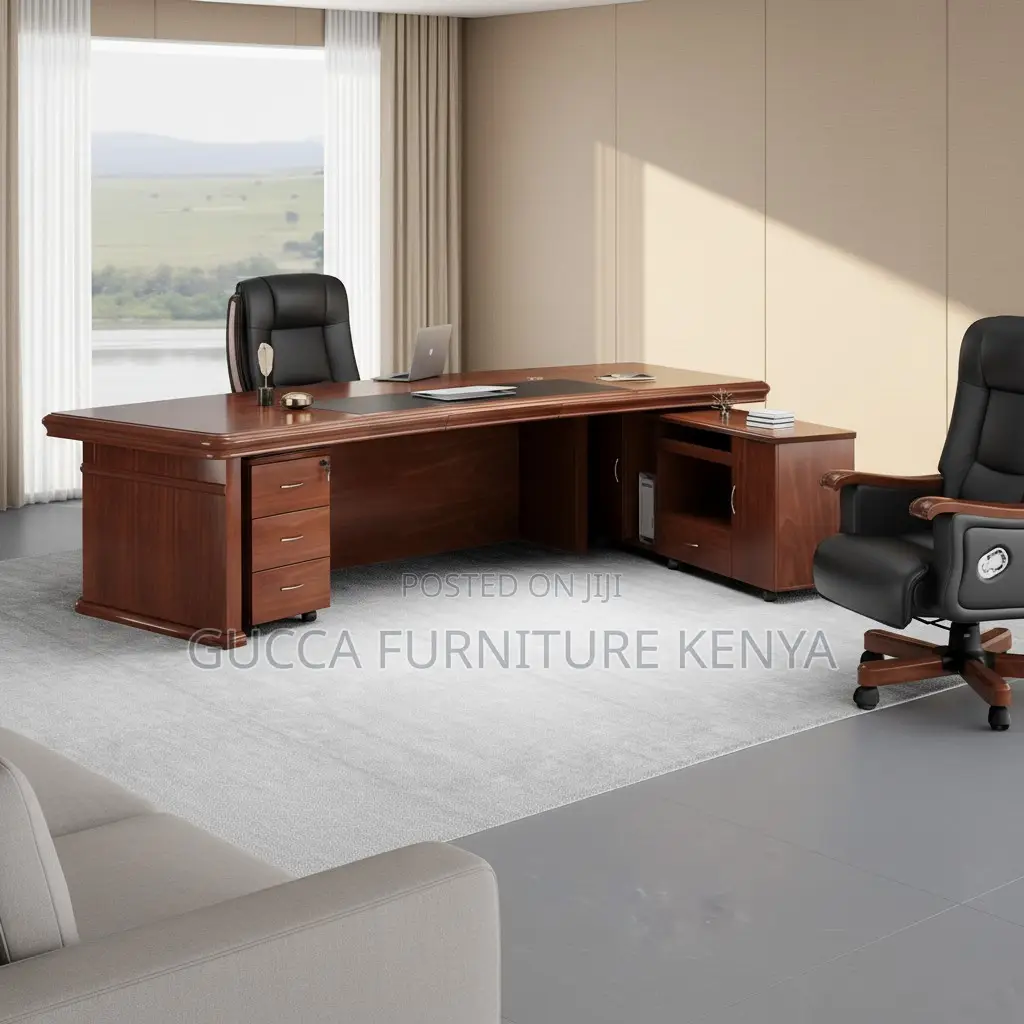 1.8m Mahogany Boss L-Shaped Executive Table