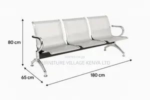 Office Bench; 3‐Seat Industrial Reception Bench