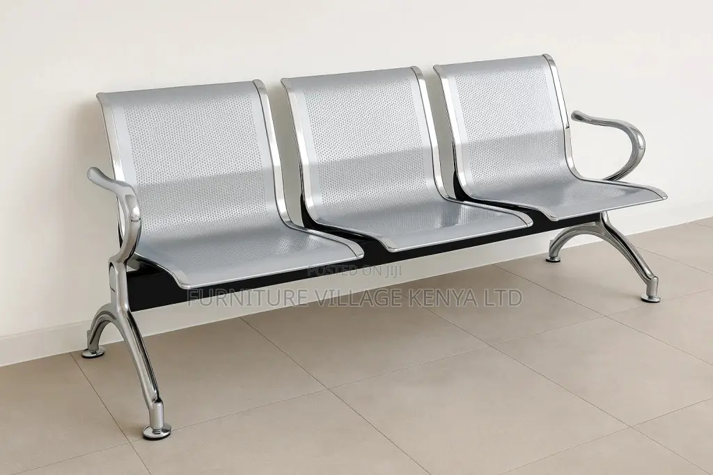 Office Bench; 3‐Seat Industrial Reception Bench