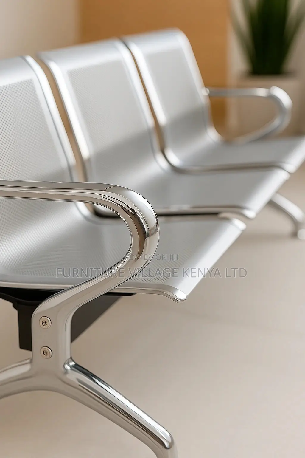 Office Bench; 3‐Seat Industrial Reception Bench