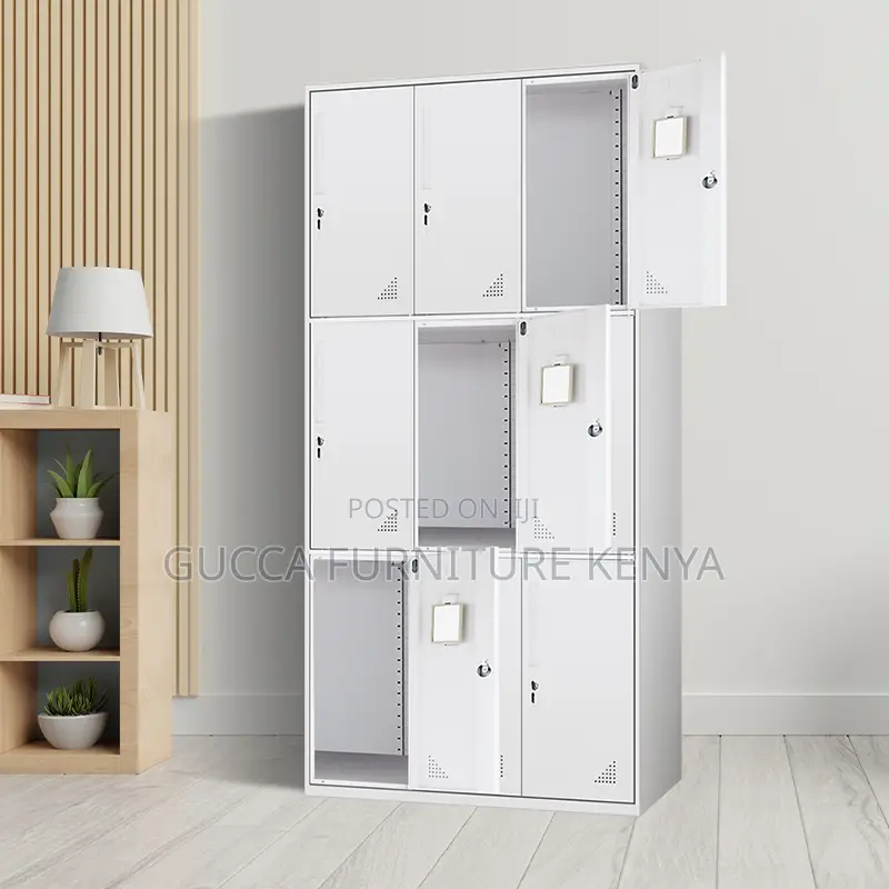 9-Door's Metallic Gym and Office Storage Cabinet