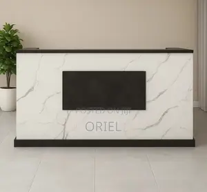 Office Desk : 1800mm Marble Front Office Reception Desk