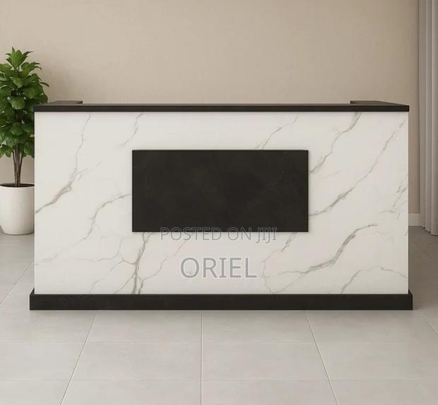 Office Desk : 1800mm Marble Front Office Reception Desk - thumbnail 3