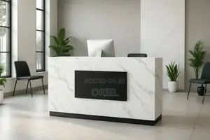 Office Desk : 1800mm Marble Front Office Reception Desk