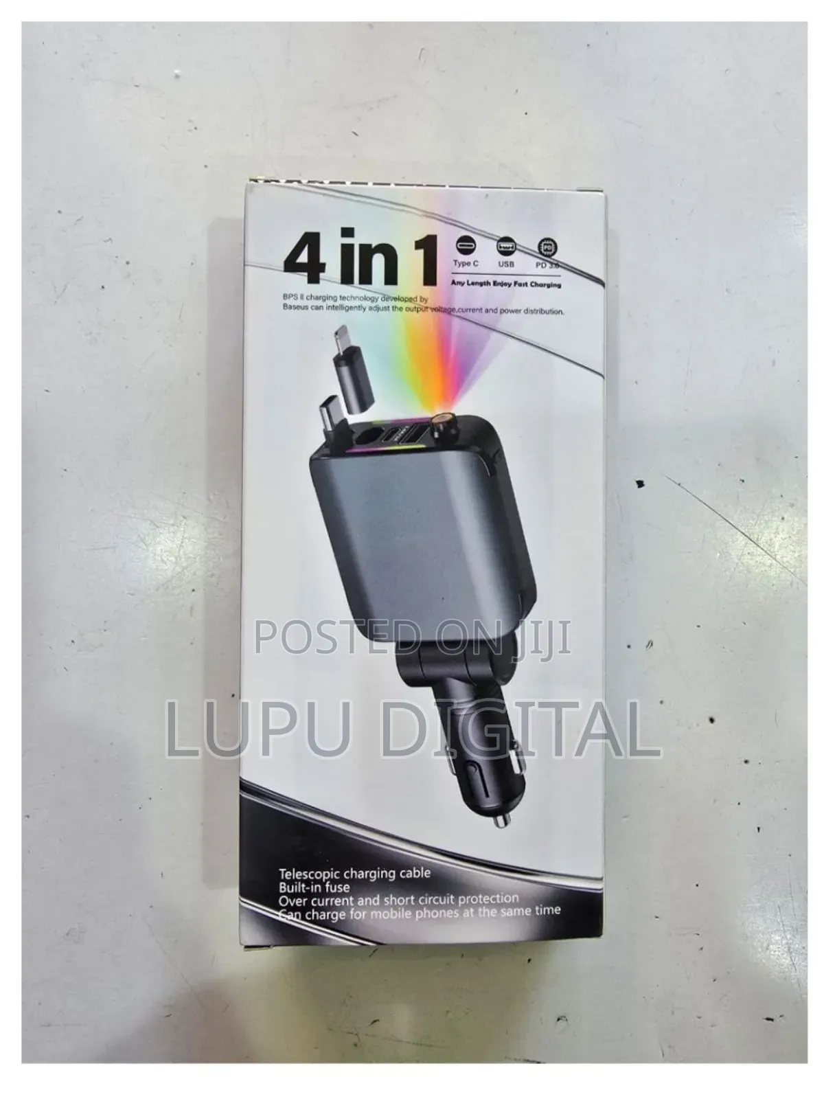 E1 4 in 1 Super Fast Phone Charger + RGB Light