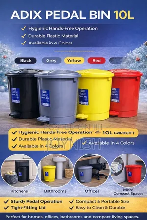 Adix 10litres Pedal Bin