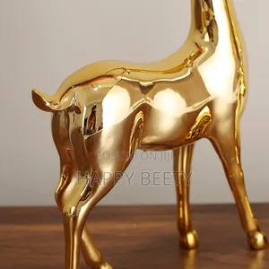 2pcs European Style Fashionable Gold Electroplated Resin Deers