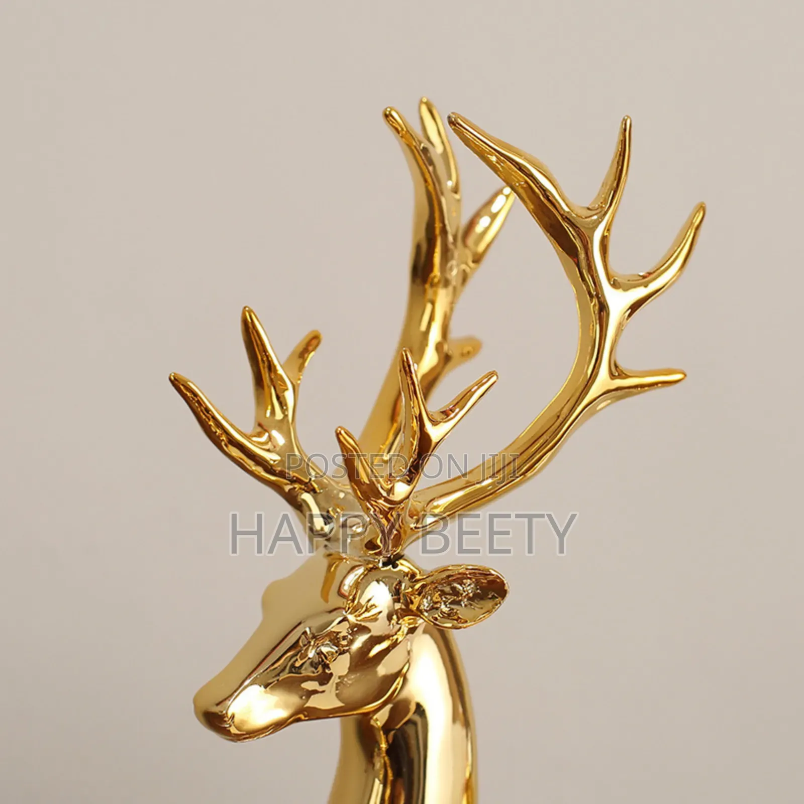 2pcs European Style Fashionable Gold Electroplated Resin Deers