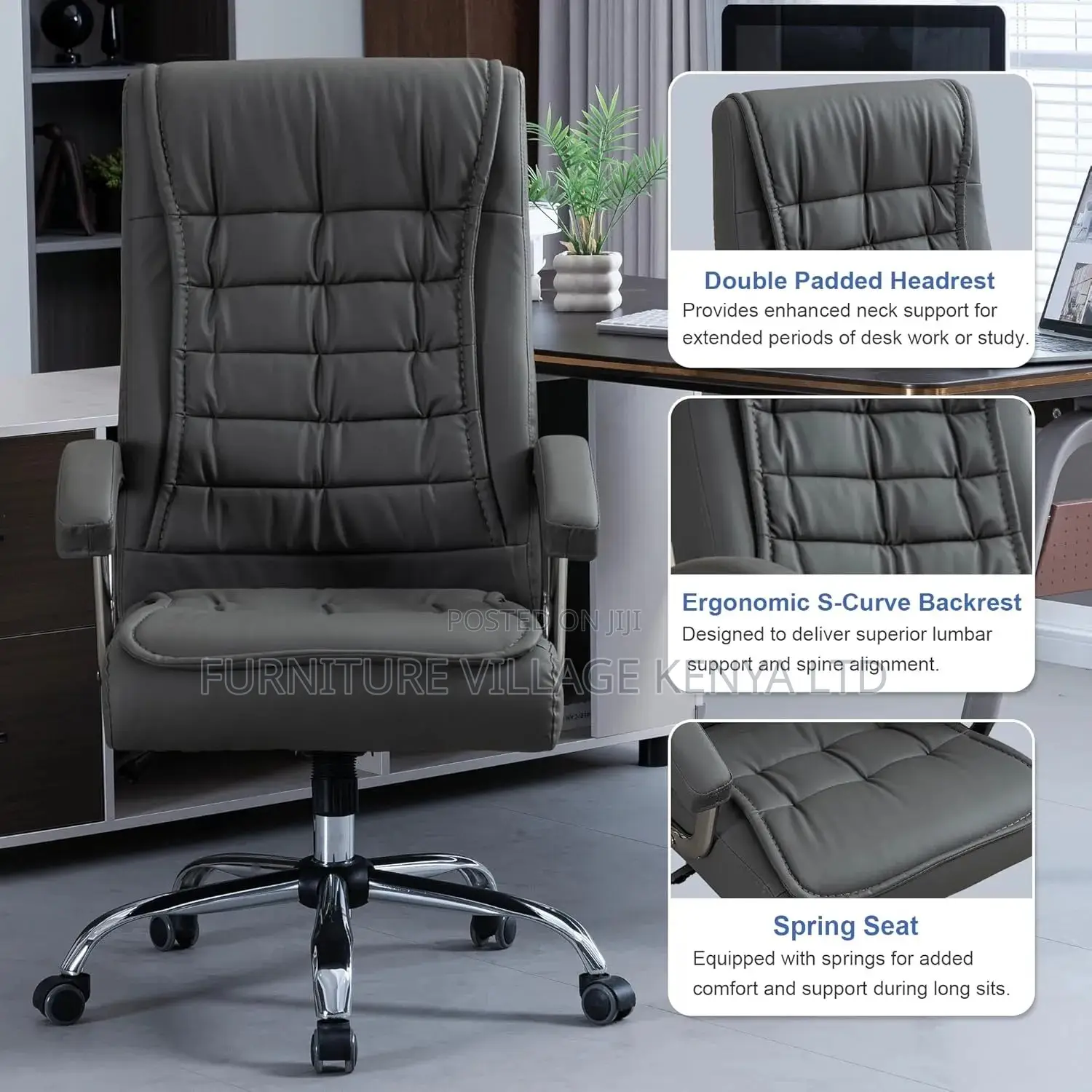 Office Chair; Executive Swivel Leather Chair