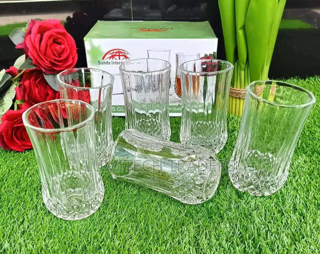 *Set of 6 Long Diamond Glasses