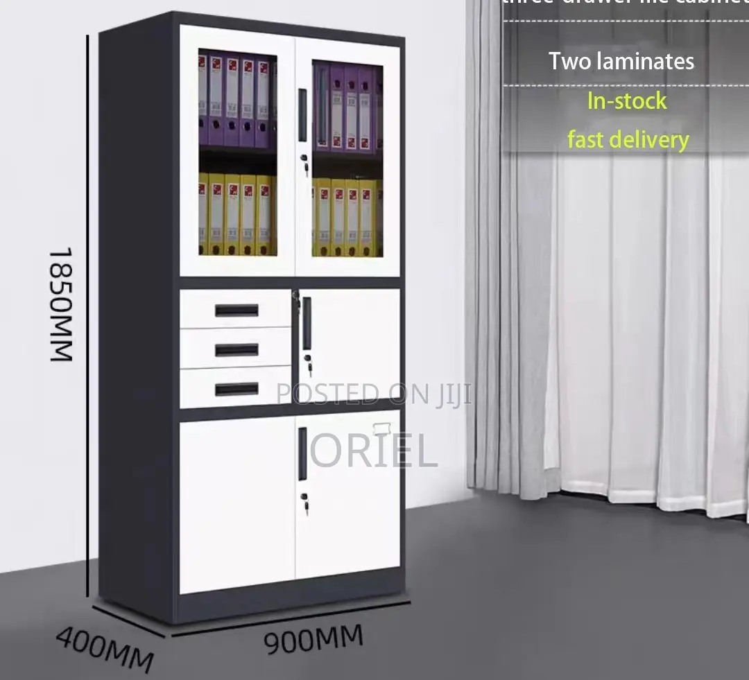 Office Cabinet : 2-Door Metallic Office Cabinet With Integrated Safe