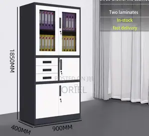 Office Cabinet : 2-Door Metallic Office Cabinet With Integrated Safe