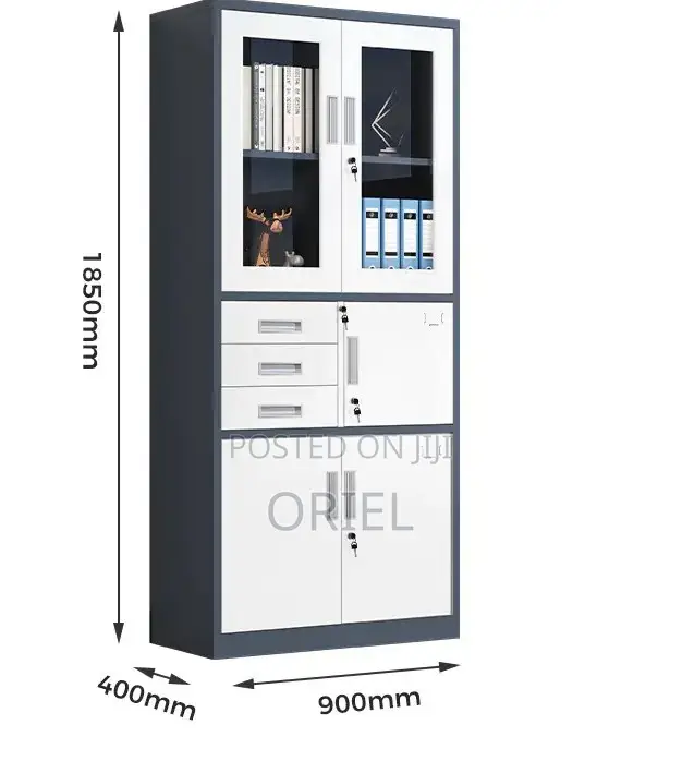 Office Cabinet : 2-Door Metallic Office Cabinet With Integrated Safe