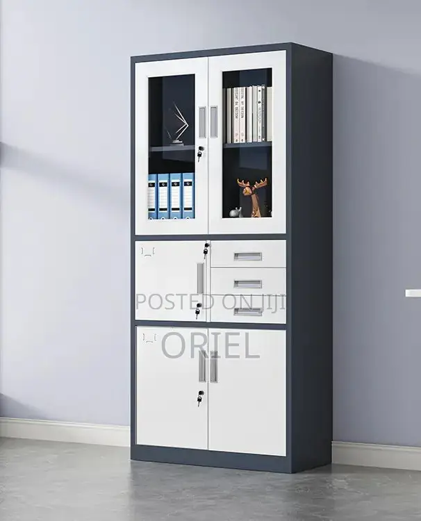 Office Cabinet : 2-Door Metallic Office Cabinet With Integrated Safe