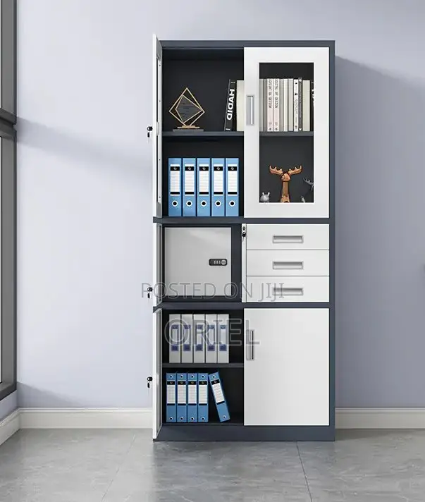 Office Cabinet : 2-Door Metallic Office Cabinet With Integrated Safe